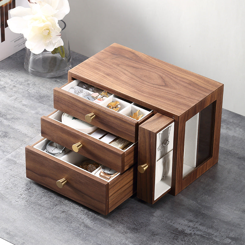 Four-Drawer Walnut Jewel Case