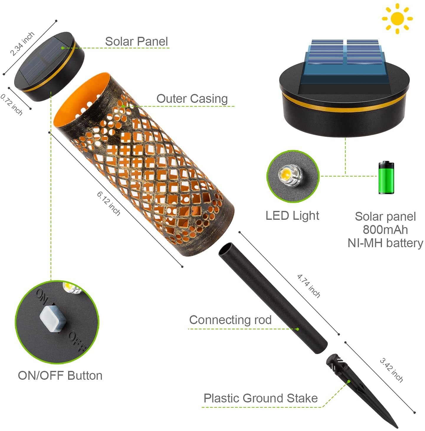 WaterproofSolar Yard Lamps