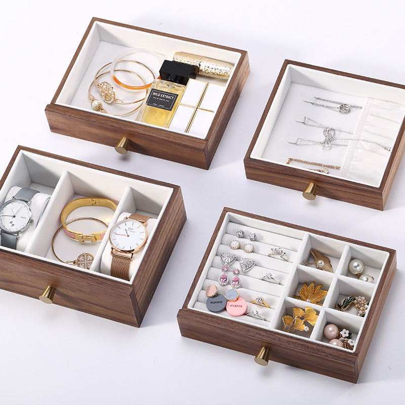 Four-Drawer Walnut Jewel Case